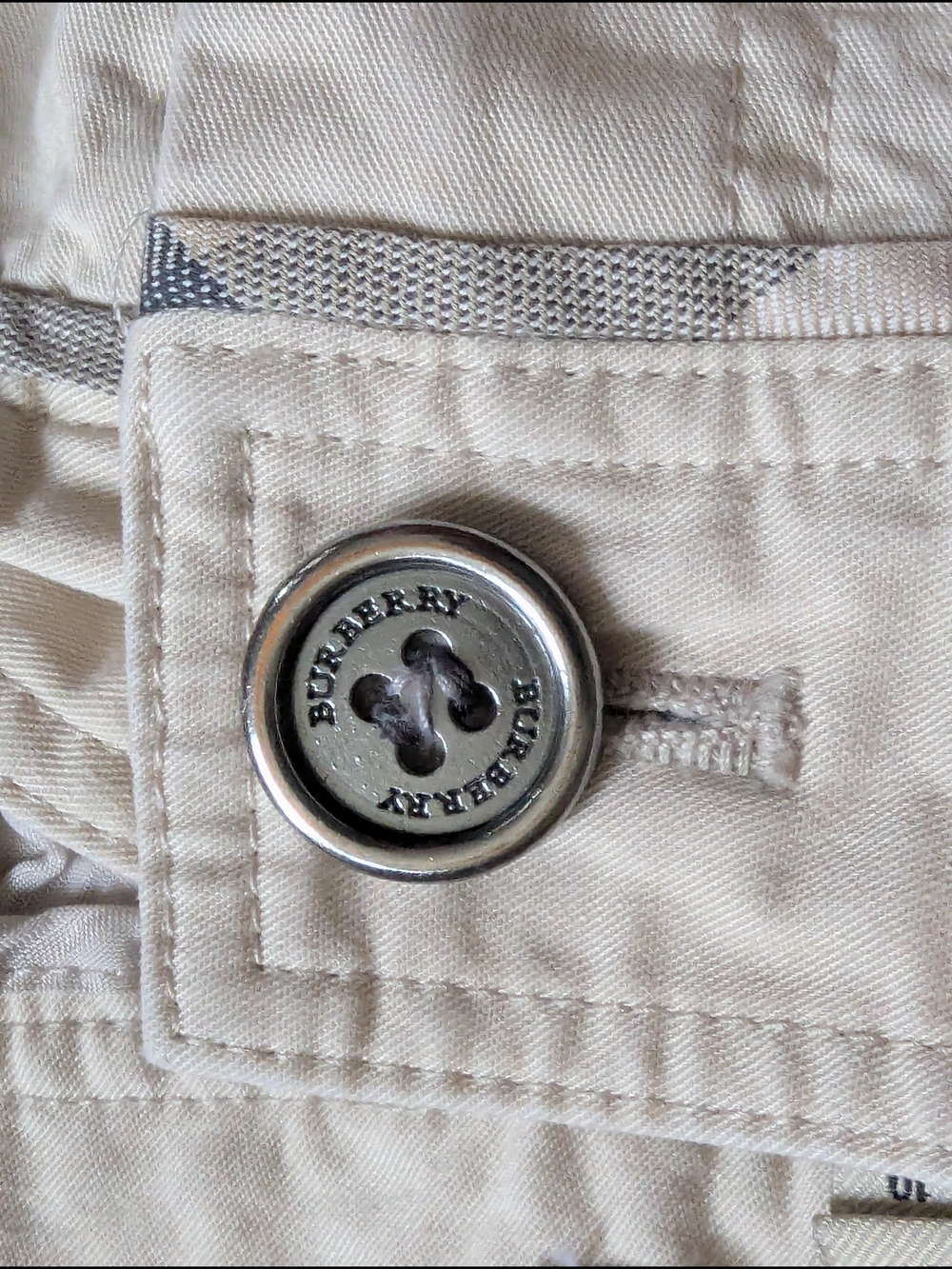 Burberry Cream Chino Bermuda Shorts - Picture 9 of 10